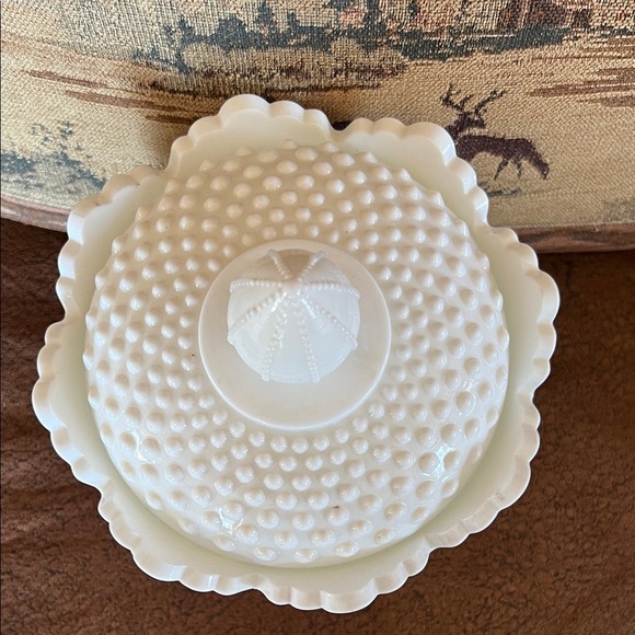 Elegant White Hobnail Milk Glass Cookie Jar. - Picture 2 of 10